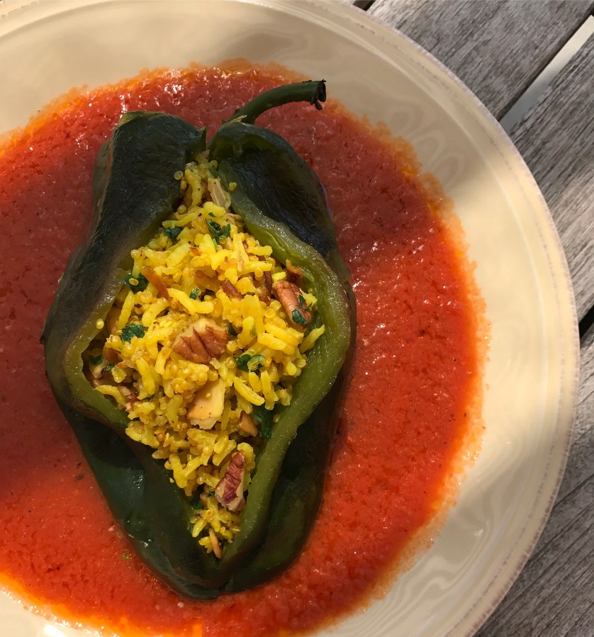 Lemon Quinoa and Rice Pilaf for Chiles&nbsp;Rellenos